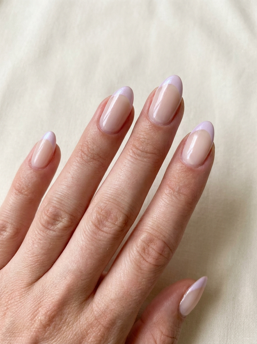 Lilac French mit Chrome als Lila Nageldesign Ideen Inspiration 2026